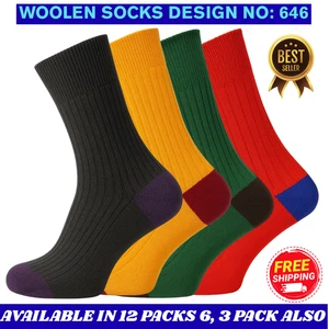 Mens Rich Woollen Comfort Work Everyday Outdoor Walking Thermal Socks UK 6-11 - Picture 1 of 3