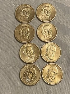 Set mit 8 Präsidenten Dollar USA Münzen kostenloser Versand - Bild 1 von 2