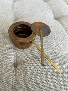 Kupfer & Messing Mini Drehdeckel TOPF Antik 4" Topf, 4" Griff Schmelzen Scheuern - Bild 1 von 4