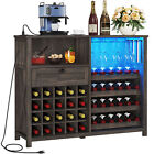 Wine Bar Cabinet with Drawer & 44-Bottle Wine Rack Buffet Coffee Liquor Cabinet