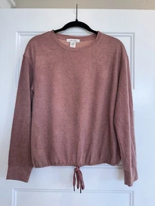White Willow Nordstrom Medium Elastic Hem Shirt Top Long Sleeve Mauve NWT - Picture 1 of 8
