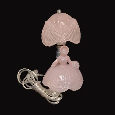 Pink Southern Belle Glass Lamp Seashell Shade Girls Bedroom Light New Wiring - Image 1 of 4