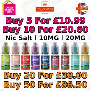 SKE Crystal Nic Salt 10ml E Liquid Vape Juice 10/20mg - SKE Salt - UK Stock - Picture 1 of 71