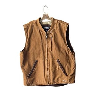 Vintage Smith’s Sherpa lined Duck canvas fabric Work Vest. SZ. XL - Picture 1 of 5