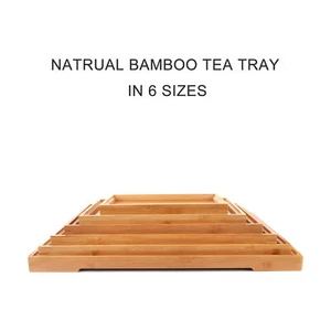 Kinds Natural Bamboo Flat Tea Tray Rectangular Fruit Tray Hotel Home Furnishing - Picture 1 of 29