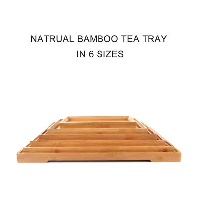 Kinds Natural Bamboo Flat Tea Tray Rectangular Fruit Tray Hotel Home Furnishing - Image 1 of 4