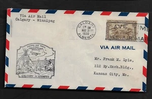 FFC  CALGARY ALBERTA TO WINNIPEG MANITOBA  1930 (AAMC3011v) (B3252) - Picture 1 of 1