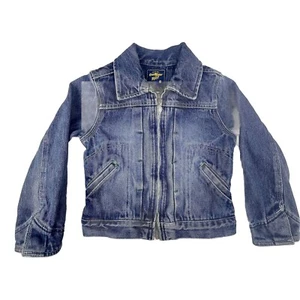 Vintage 90s Oshkosh Bgosh Girls 6 Denim Zip Up Jacket Blue Fashion - Picture 1 of 22
