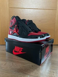 Nike Air Jordan 1 Retro High OG Patent Bred (Black/Red), UK 7.5/US 8.5 - Picture 1 of 6