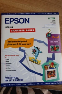 EPSON SE41001 LETTER 8.5x11.0" IRON-ON TRANSFER PAPER 10 SHEETS OPENED NOT SHEET - Picture 1 of 4
