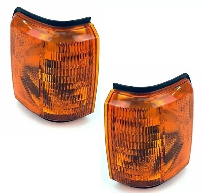 fit FORD PICKUP BRONCO 1987-1991 TURN SIGNAL CORNER LIGHTS LAMPS PAIR W/O CHROME - Image 1 of 2