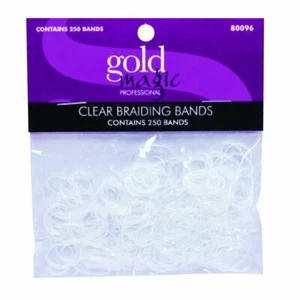 Gold Magic Elastic Braiding Bands, Clear - Picture 1 of 2