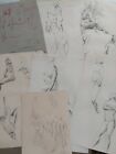 Group / Mid 20thC job lot 7 Female Figures sketch sheets 1950-51
