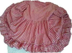 Handmade Young Lady's Circle Party Dress, Red White Checked Summer Picnic Med. - Picture 1 of 11