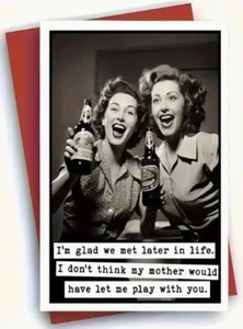 Beach Lamb Cards - Happy Birthday Mum won't let me play with you - FREE POST - Picture 1 of 3
