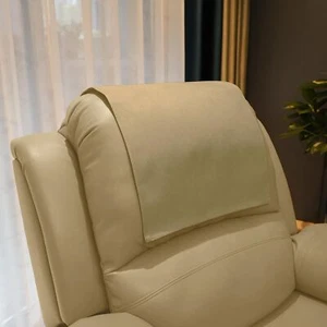 100%Lambskin Leather Cover Headrest Furniture Recliner Protector Slipcover Beige - Picture 1 of 3