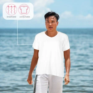 Mens T-Shirts Short Sleeve Tees Casual Loose Shirts Summer Vacation Casual Top - Picture 1 of 19