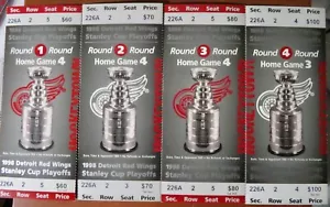 Juego de 4 entradas completas Detroit Red Wings Stanley Cup SIN USAR - Imagen 1 de 6