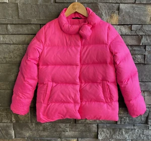 Kate Spade GapKids Girls Hot Pink Puffer Jacket With Bow Size M Pockets Warm - Picture 1 of 5