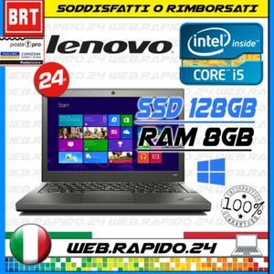 PC NOTEBOOK PORTATILE LENOVO X240 12.5" CPU I5-4300U RAM 8GB SSD 128GB WIN 11 - Foto 1 di 6