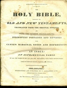 The Holy Bible-Alexander's Stereotype Edition 1834 hardcover Philadelphia - Picture 1 of 7