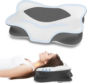 Cervical Pillow for Neck Pain Relief - Memory Foam Pillow for Neck and Shoulder - Picture 1 of 6
