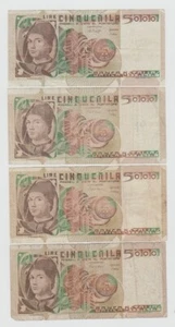 ITALIA 5000 LIRE ANTONELLO DA MESSINA TUTTE LE 4 EMISSIONI CIRCOLATE #BANC33 - Imagen 1 de 2