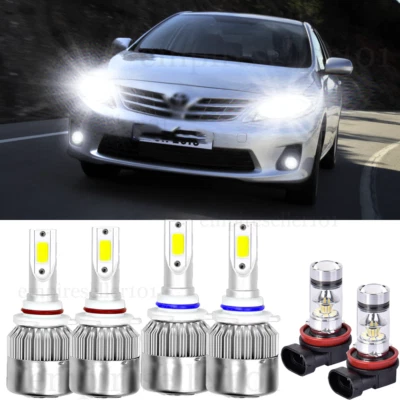 For Toyota Corolla 2009 2010 2011 2012 2013 6×LED Headlight Hi/Lo +Fog Light - Image 1 of 4