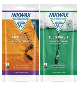 NIKWAX TECH WASH/TX DIRECT POUCH TWIN PACK Clothing Waterproofing waterproofer - Picture 1 of 1