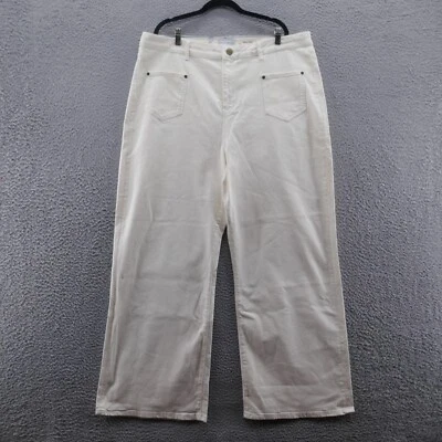 Jeans Lola Milan para mujer tiro ultra alto pierna ancha 38 marfil elástico denim NUEVO Foto 1 de 4