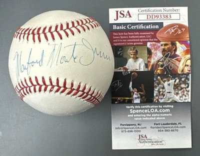 Monford Monte Irvin NY GIANTS HOFer SIGNED Official NL W. White Baseball JSA - Image 1 of 4