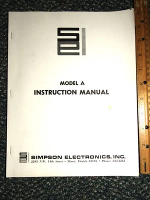 Simpson 4 Channel VHF-FM Radiotelephone Model A - Operator's Manual  ~ Original - Image 1 of 4