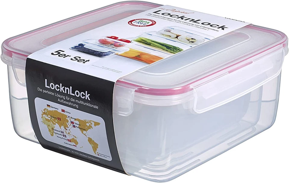 LocknLock Square Nestable Air & Watertight 5pcs Food Storage Container Set - Image 1 of 4