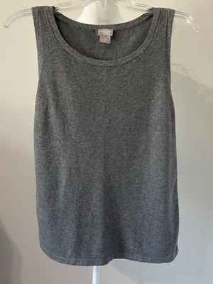Chicos Zenergy Gray Soft Tank W/ Metallic Band Detail Sz 0(S) - Image 1 of 4