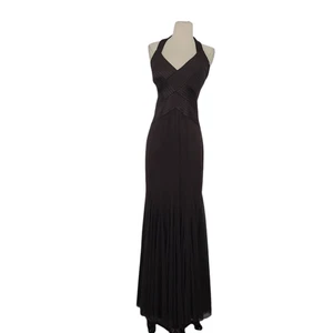 Maxi Vestido Formal Cache Años 90 De Colección Para Mujer Talla 8 Marrón Halter Vendaje Malla - Imagen 1 de 10