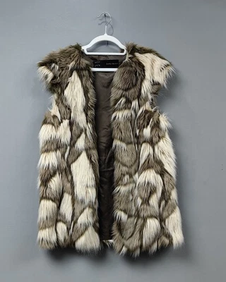 Damen Weste Fellweste Zara Basic Gr. M Braun Fleckig Top Zustand - Bild 1 von 4