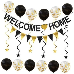 Welcome Home Banner Decorations with Welcome Home Sign, Garland, Balloons and - Picture 1 of 6