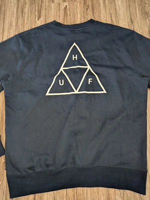 Huf Men's Blue Pullover Crew Neck Sweater Sweatshirt Size XL Triangle HUF - Image 1 of 4