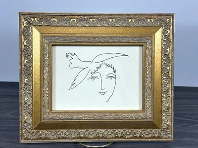 Pablo Picasso Le Visage de la Paix - Das Gesicht des Friedens Vintage gerahmter Kunstdruck Pier 1 - Bild 1 von 4