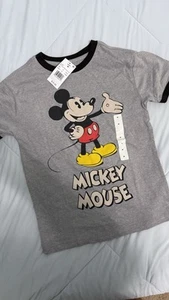 Disney Mickey Mouse T Shirt Kids medium Gray Short Sleeve Classic Tee - Picture 1 of 3