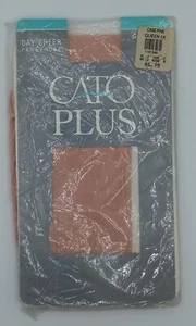 Cato Plus Cane Pink Day Sheer Sandalfoot Pantyhose Plus Size Queen 1X NOS  - Picture 1 of 3