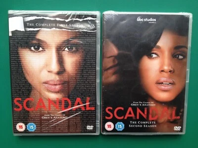 SCANDAL 8-Disc DVD Boxsets (Seasons 1+2) Shonda Rhimes ABC Studios PAL R2 Extras - Image 1 of 4