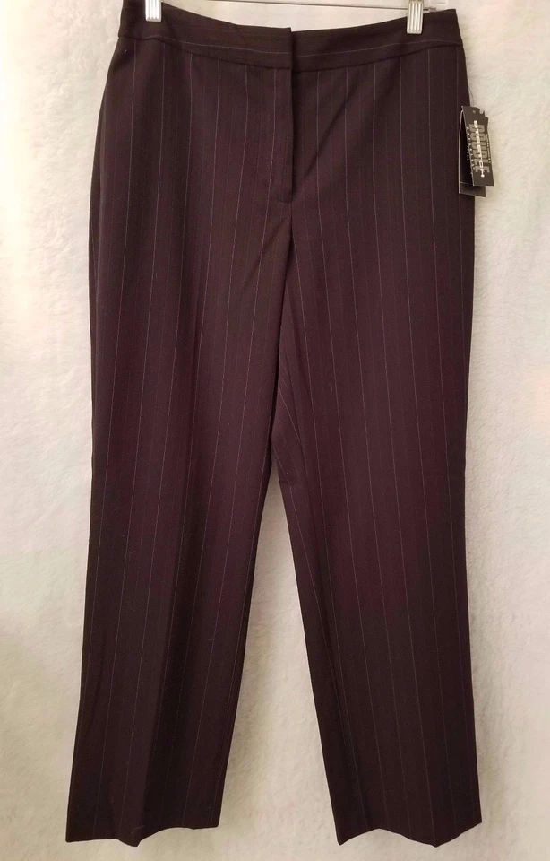 Rafaella Womens Pants Size 10P 10 Petite Black Blue Striped NEW - Image 1 of 3