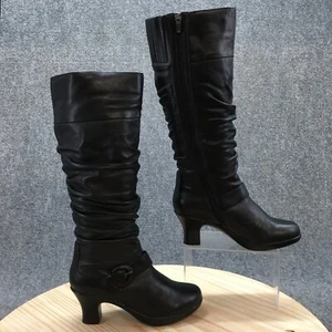 Dansko Boots Womens 38 Brielle Tall Riding Black Leather Knee-High 3404020200 - Picture 1 of 19