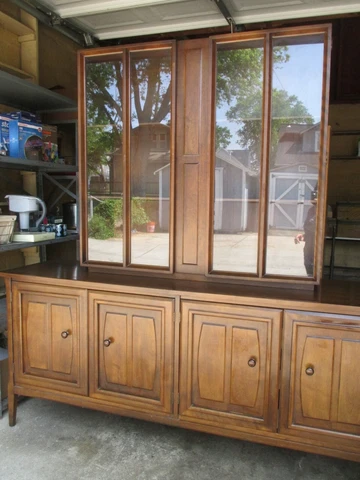 Heywood Wakefield Mid Century Modern Hutch China Cabinet 2Piece Cover