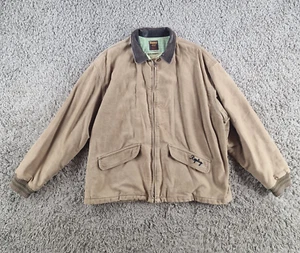 Replay Jacket Mens Large Chore Jelt Fabric Union Made Cotton Leather Collar - Picture 1 of 11