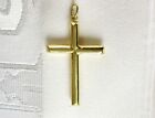 Cross Pendant / 14K Gold over 925 Sterling Silver / 1.25 inches long