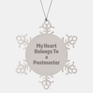 Funny Postmaster Snowflake Ornament Gifts from Friends for Christmas, 'My Heart - Picture 1 of 4