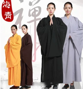 Shaolin Mönch Kung Fu Anzug Meditation Haiqing Gewand Uniform Gewand Kleid - Bild 1 von 16