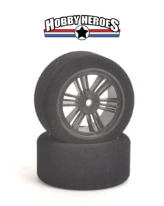 CONJ1CT74 Contact 1/10 Rear 62mm Carbon Rim 40 Shore On Road Foam Tires (2) - Imagen 1 de 3